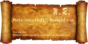 Matriszottó Rudolfina névjegykártya